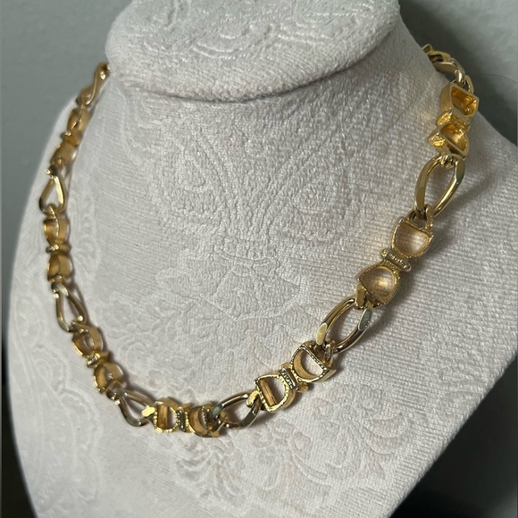 Rare vintage Paolo Gucci gold and silver tone horsebit link choker necklace - Picture 4 of 4